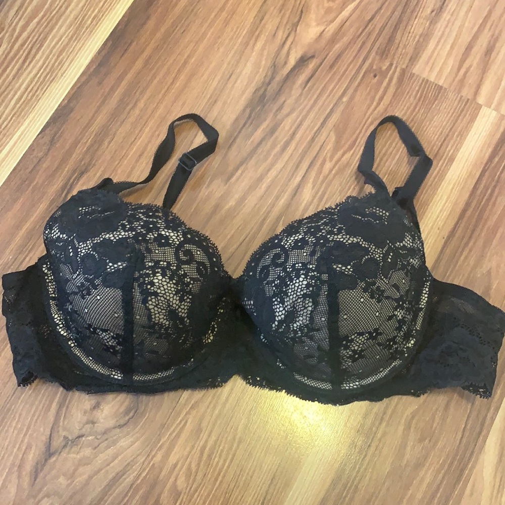 VS Lined Demi Angels Bra - Black lace